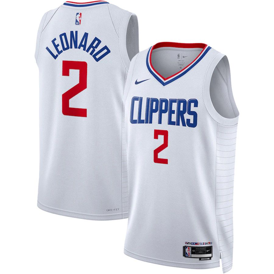 Men Los Angeles Clippers 2 Kawhi Leonard Nike White Association Edition 2022-23 Swingman NBA Jersey